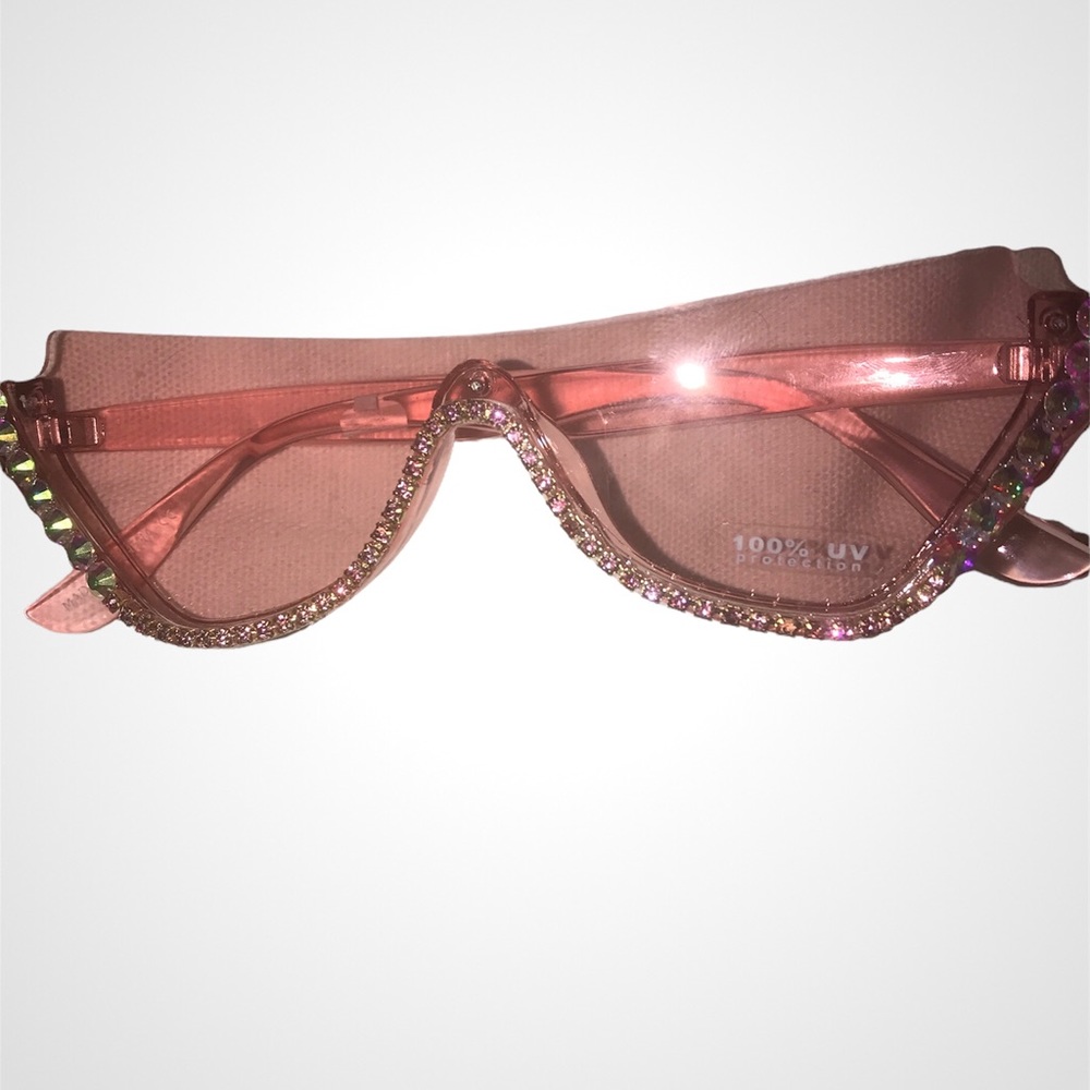 Pink rhinestone angel sunglasses